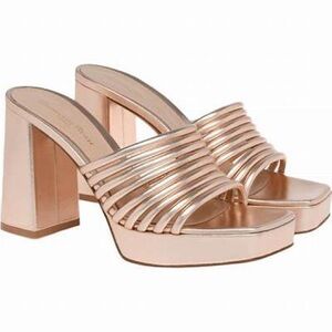 Gianvito Rossi Lena Shoes platform Rose gold metallic size 7.5
